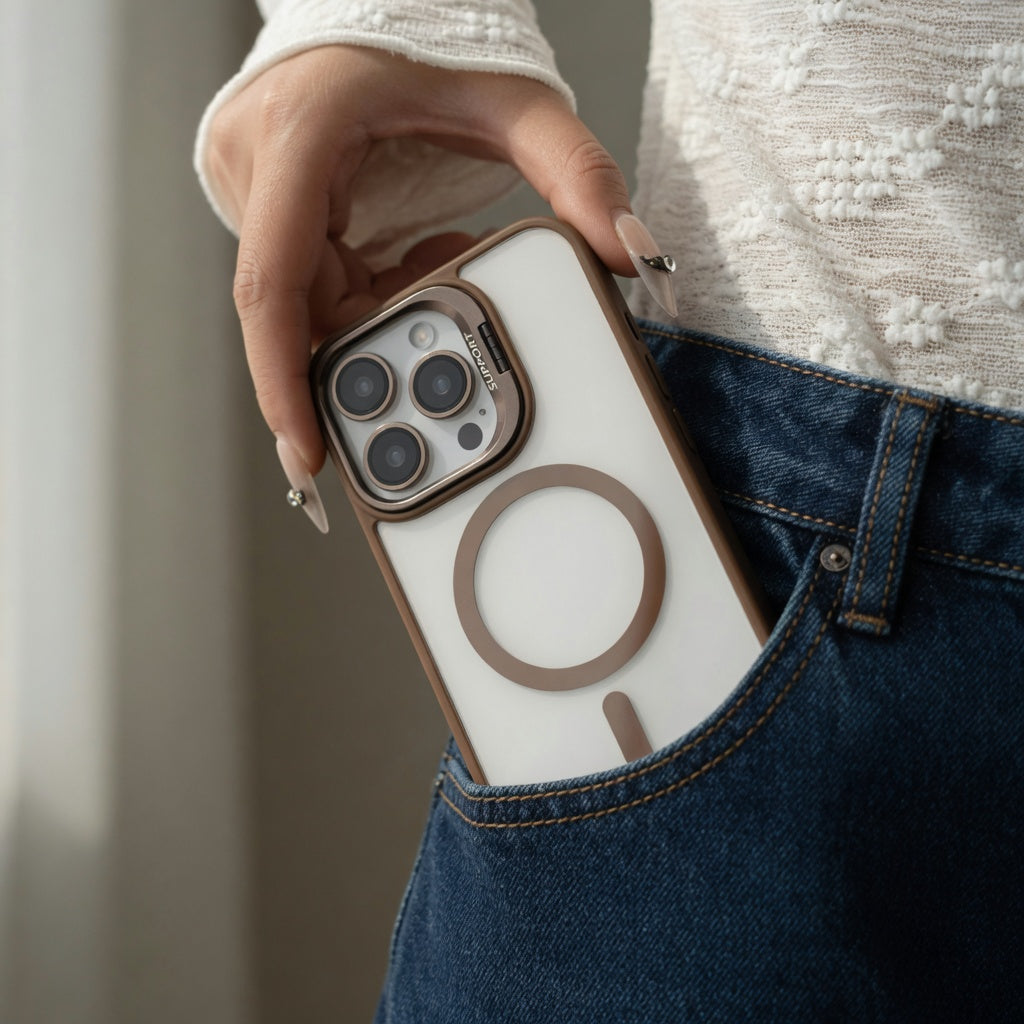 MagSafe pouzdro se stojánkem vzhled sklo – iPhone