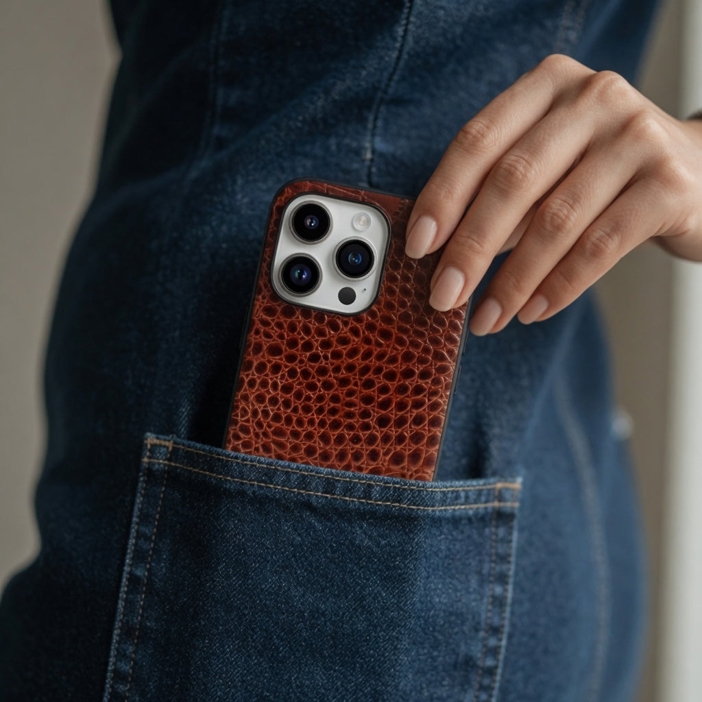 Pouzdro z pravé kůže 100% hovězí kůže – iPhone